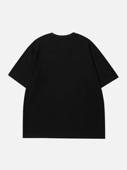 T-shirt à imprimé chat orange et cœur