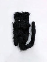 Portefeuille pour téléphone portable original en peluche noire Aloof Cat