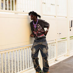 Patch Embroidered Straight-leg Jeans - 1572