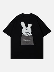 T-shirt imprimé lapin avec broderie patch