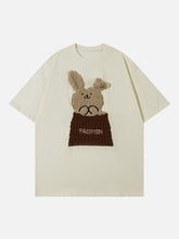 T-shirt imprimé lapin avec broderie patch