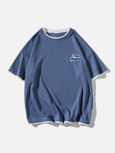 T-shirt à imprimé alphabet patchwork