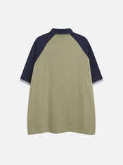 T-shirt à col polo Patchwork Clash