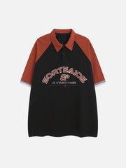 T-shirt à col polo Patchwork Clash