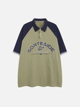 T-shirt à col polo Patchwork Clash