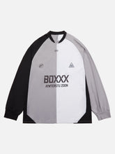 T-shirt à manches longues fonctionnel à séchage rapide et à couleurs contrastées en patchwork