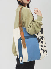 Patchwork-Einkaufstasche mit Kuhmuster