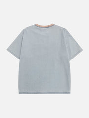 T-shirt en jean patchwork