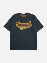 T-shirt en jean patchwork