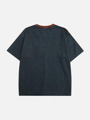 T-shirt en jean patchwork