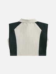 Polo sans manches patchwork