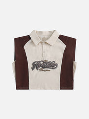 Polo sans manches patchwork