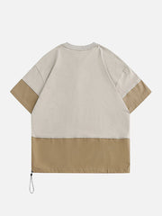 T-shirt patchwork à poche zippée