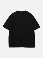 T-shirt à manches courtes imprimé graffiti personnalisé - 1474