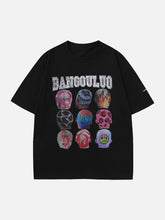 T-shirt à manches courtes imprimé graffiti personnalisé - 1474