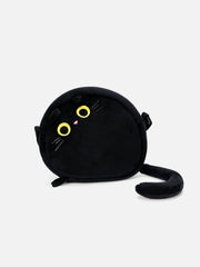 Sac bandoulière en peluche chat