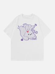 T-shirt brodé lapin en peluche