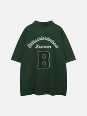 T-shirt à imprimé floqué et col polo