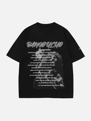 T-shirt imprimé lettre portrait