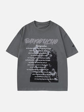 T-shirt imprimé lettre portrait