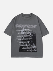 T-shirt imprimé lettre portrait