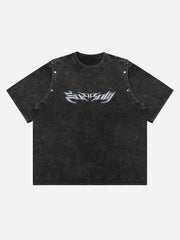 Punk Personality Alphabet T-shirt - 1652