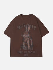 T-shirt imprimé lapin griffonné