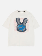 Rabbit Embroidery Print Tee