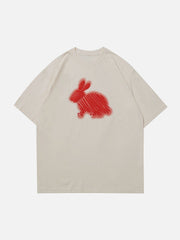 T-shirt imprimé lapin à jet d'encre