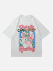 T-shirt imprimé lettre lapin
