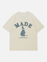 T-shirt imprimé lettre lapin