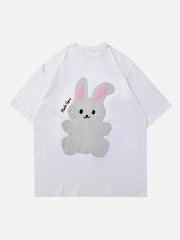 T-shirt patchwork à imprimé lapin