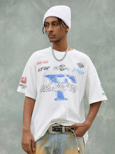 T-Shirt mit Racing Afterimage-Schriftzug