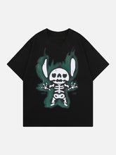 Lockeres T-Shirt mit Retro-Cartoon-Print