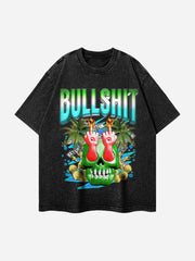 T-shirt rétro créatif avec lettres et doigts - 1647