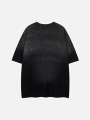 Retro Dark High Street Spinnenmuster Schaumstoff T-Shirt