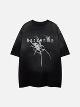 Retro Dark High Street Spider Pattern Foam T-shirt