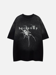 Retro Dark High Street Spinnenmuster Schaumstoff T-Shirt