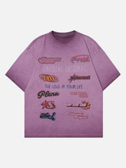 Retro High Street Letter Print Oversize Loose T-shirt
