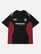 T-shirt de style course rétro aux couleurs contrastées