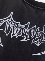 T-shirt rétro tendance avec trou délavé argenté