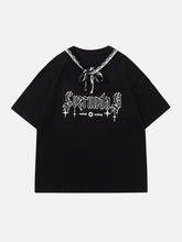 T-shirt imprimé étoile et lune avec ruban