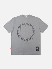T-shirt imprimé lettre gothique en forme d'anneau