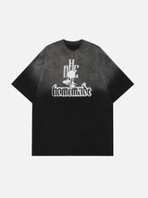 T-shirt dégradé à imprimé rose