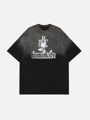 T-shirt dégradé à imprimé rose