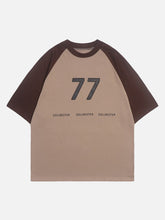 Seventy-Seven – T-Shirt mit Patchwork-Stickerei und Applikation