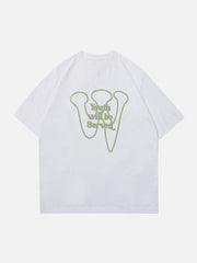 Simple Foam Letter Print Tee
