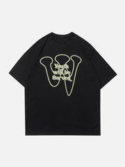 Simple Foam Letter Print Tee