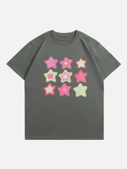 Simple Fuzzy Star Print Tee