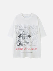 Simple Round Neck Interesting Pattern T-shirt